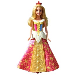 Poupée mannequin Disney Princesse Aurore robe enchantée, face rose foncée