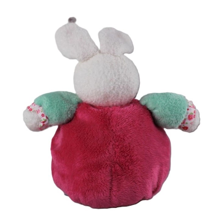 Peluche lapin framboise Kaloo vue de dos