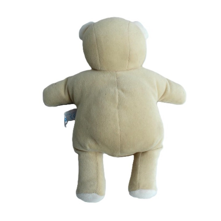 Peluche ours beige et blanc ,25cm,  Sucre D'Orge, vue de dos