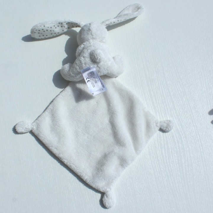 Doudou mouchoir lapin blanc, Vert Baudet, vue arrière
