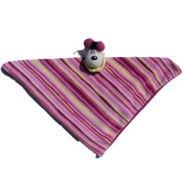 Doudou plat Didl, Didllina, rose fuschia à rayures
