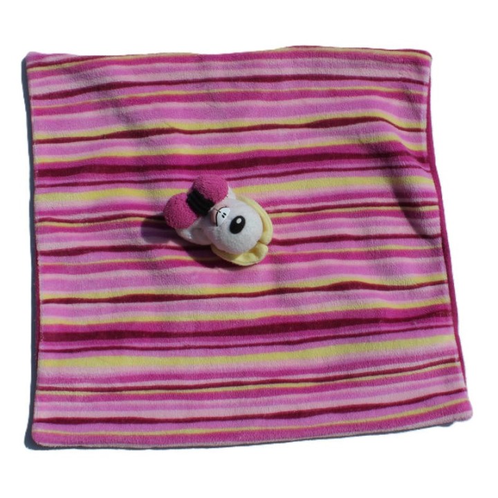doudou plat à rayures rose fuschia, Didl