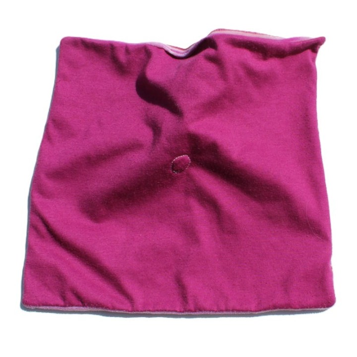 recto du doudou plat fuschia  didlina à rayures
