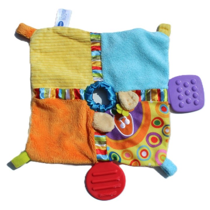 doudou plat multicolore éveil sensoriel Vtech