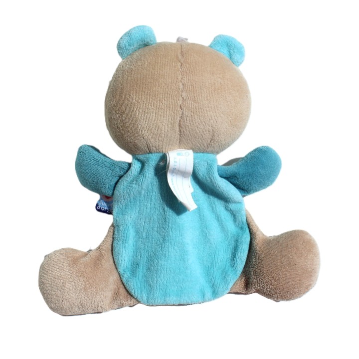 Doudou ours beige blanc étoile Sucre d'Orge vue de dos