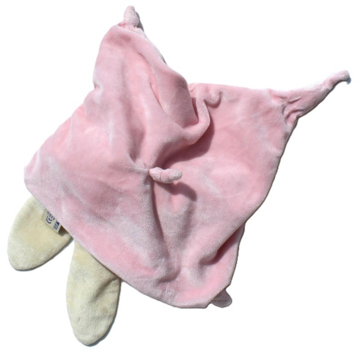 doudou plat lapin rose Plushies collection,vue de dessous