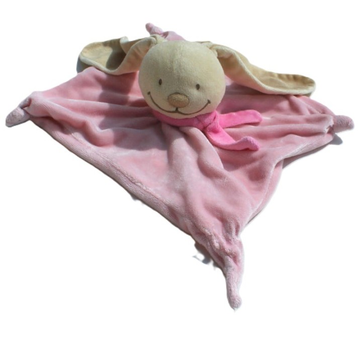 doudou plat lapin rose Plushies collection, vue de face