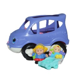 Set Little People Fisher Price voiture violet vintage complet