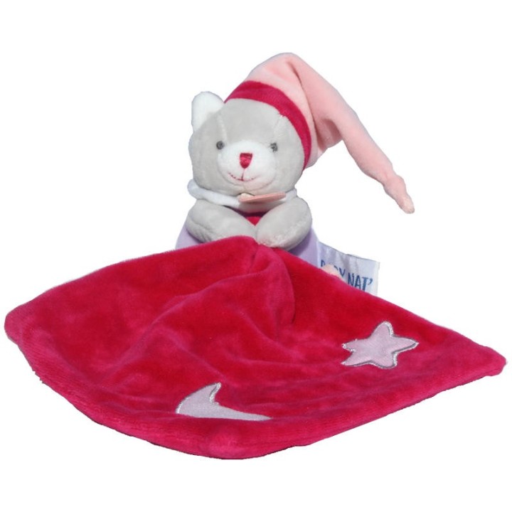 Doudou mouchoir ours bonnet de nuit, Baby Nat