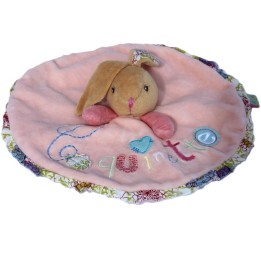 doudou rond lapin Kaloo, rose nude