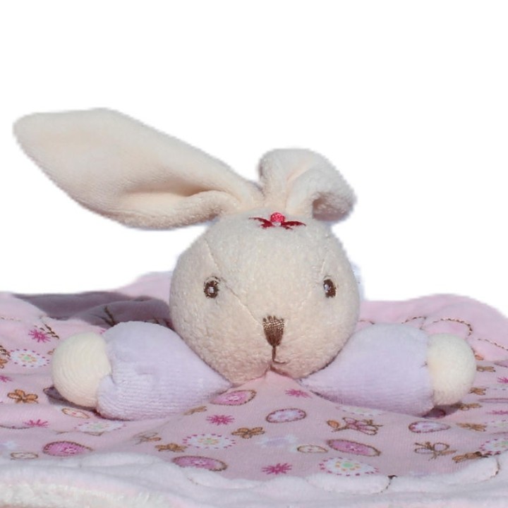Doudou rond lapin rose, Kaloo, gros plan