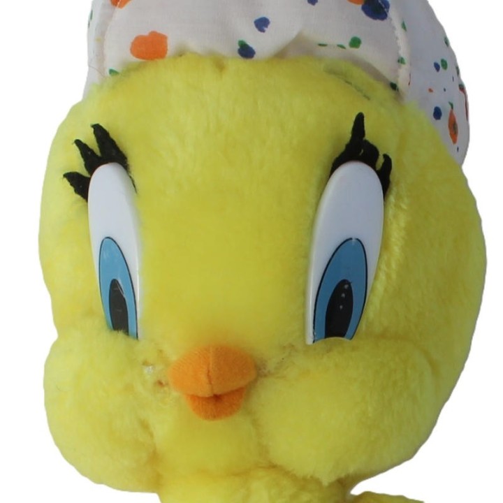 peluche vintage Titi 1999 Play by Play, Warner Bros, gros plan des yeux