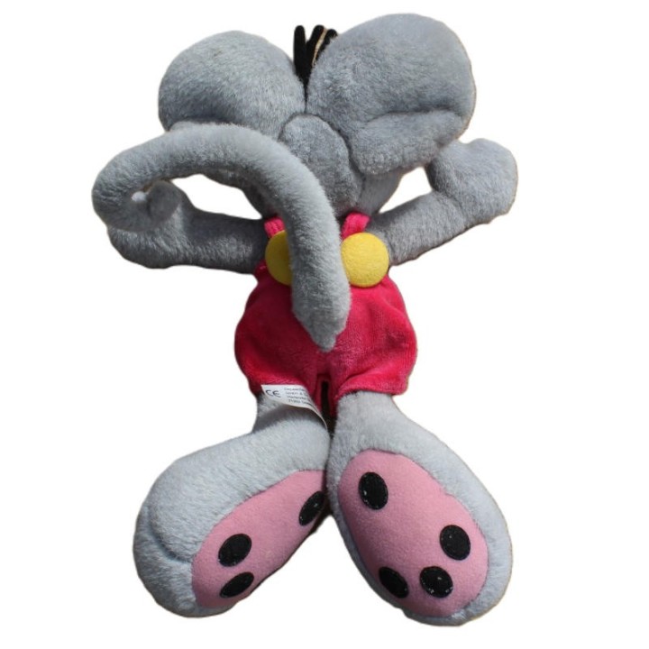 vue de dos peluche Diddl salopette rose
