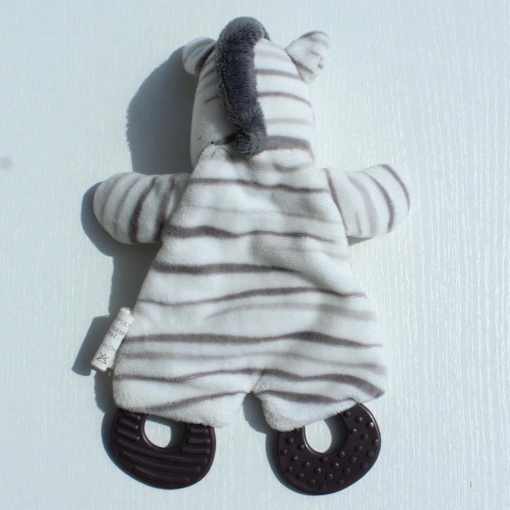 doudou plat zèbre vue de dos