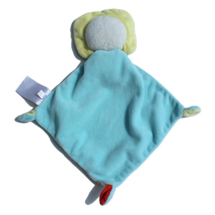 détail dos doudou mon petit lion jaune